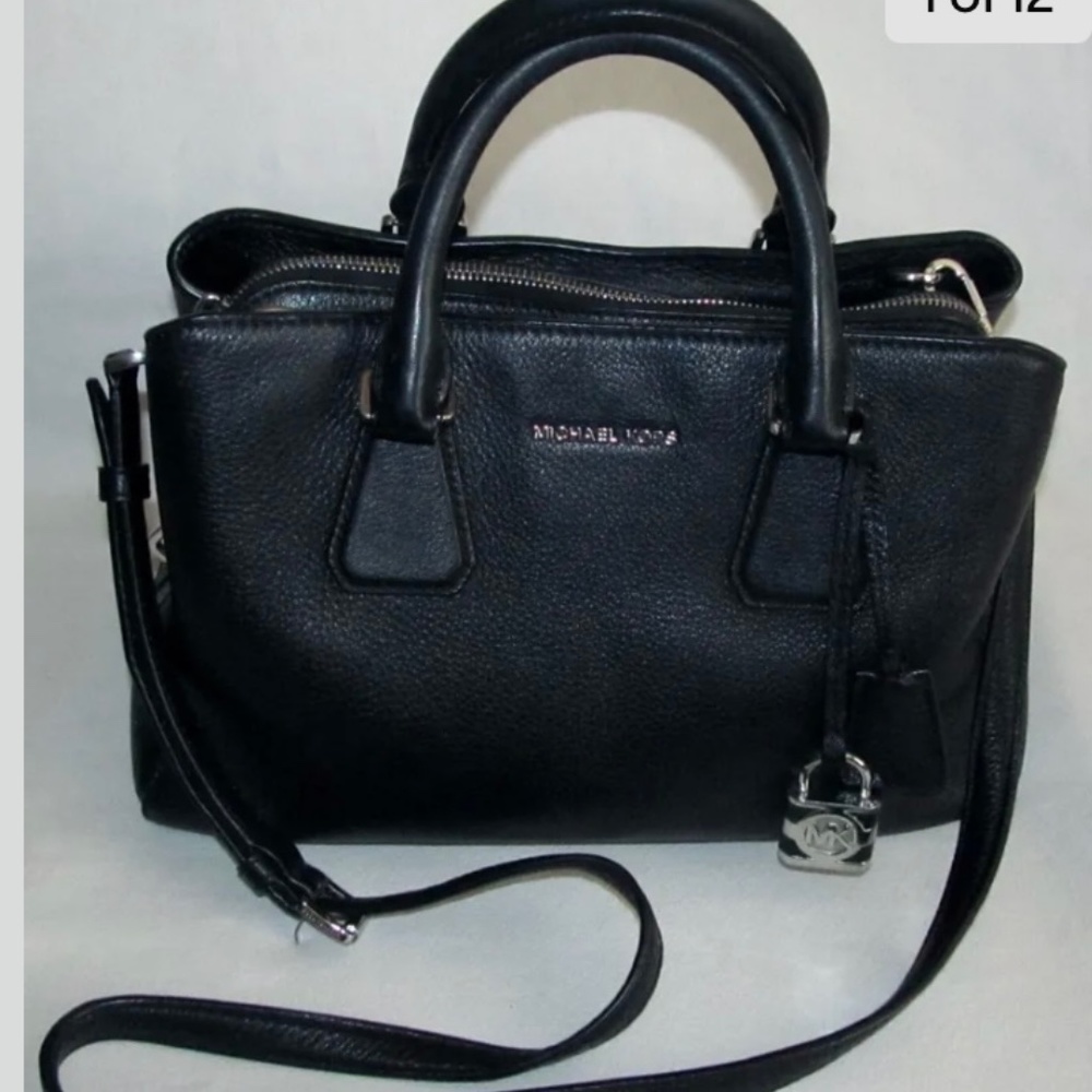 Michael Kors Black Leather Satchel Camille
